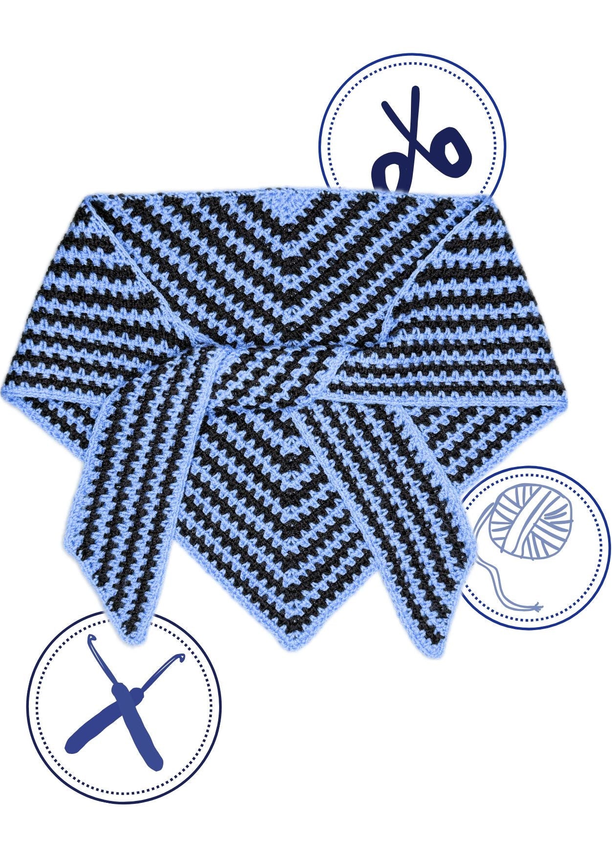 trekanten halstørklæde tørklæde, triangle scarf